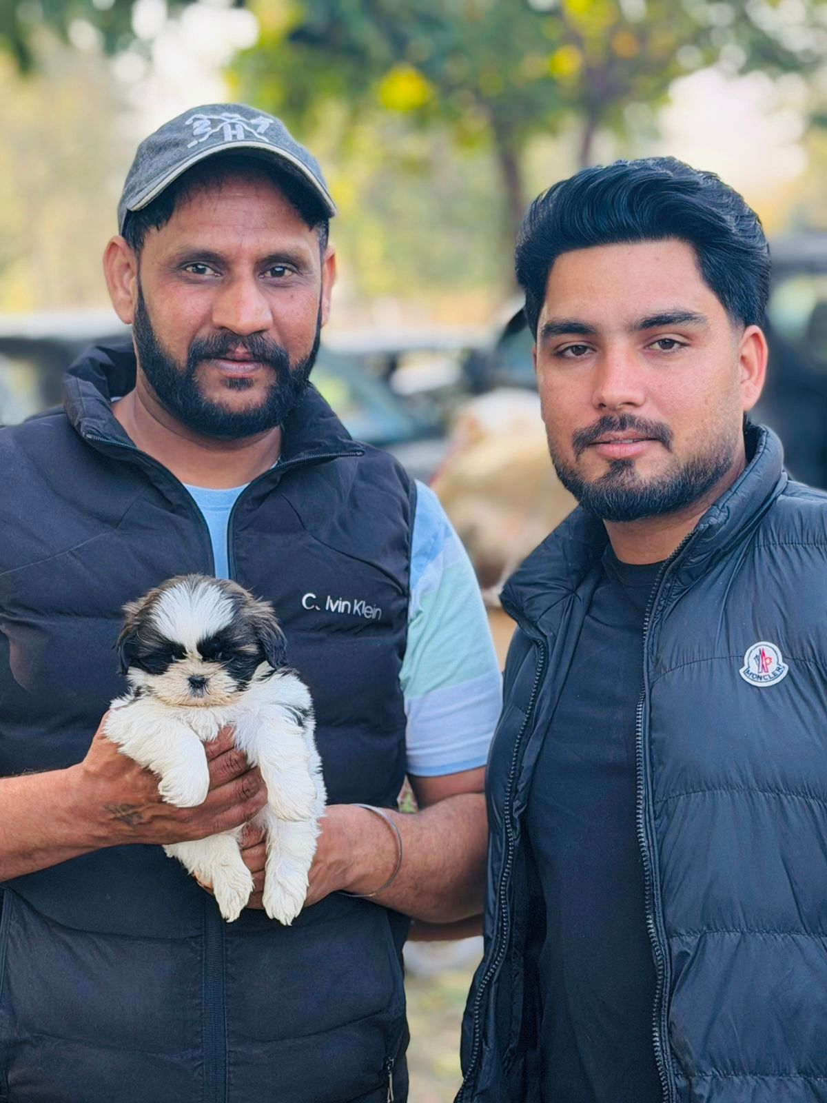 Shih Tzu puppy with happy owner from Kharoud Kennel